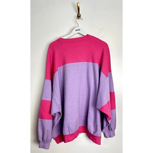 FREE PEOPLE Uptown Colorblock Pullover in Purple Size Small - Picture 10 of 10